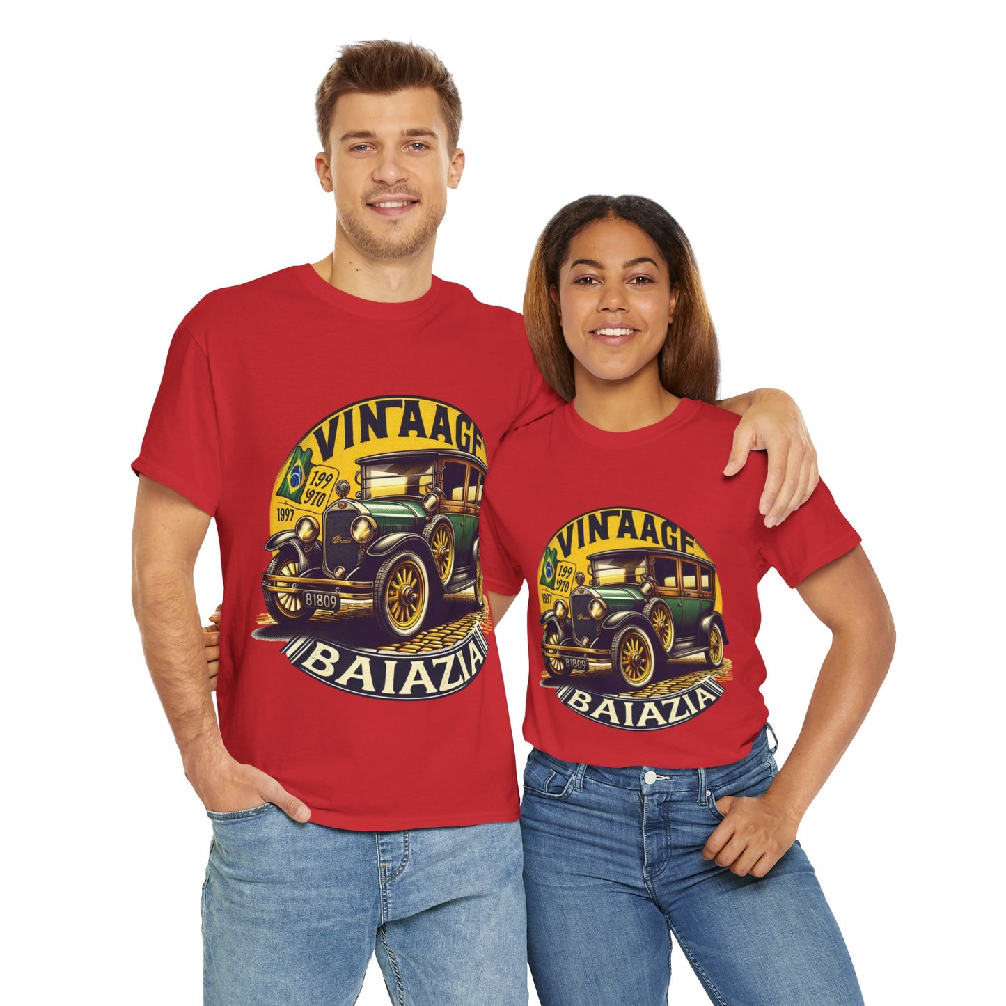 Flag Village Brazil Vintage Car Flag T-SHIRT Heavy Cotton Tee BRA0002