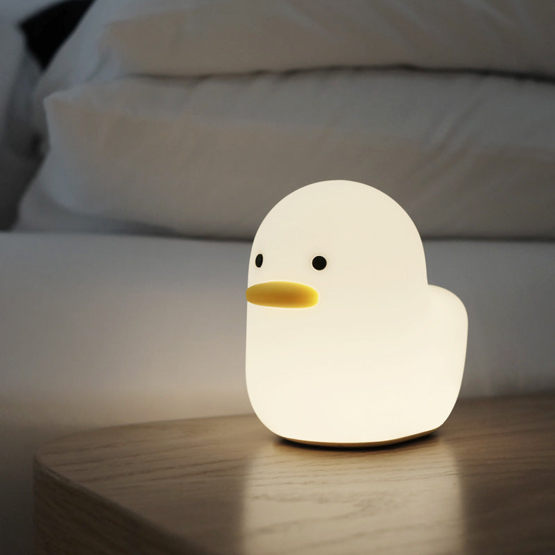Flag Village Nordic Cute Lovely Cartoon Dull Duck Led Night Light Silicone USB Charging NightLight Holiday Gifts Kids Room Bedside Bedroom