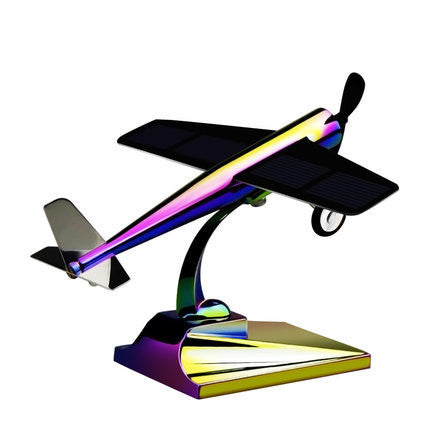 Flag Village Solar Rotary Airplane Model Car Ornament