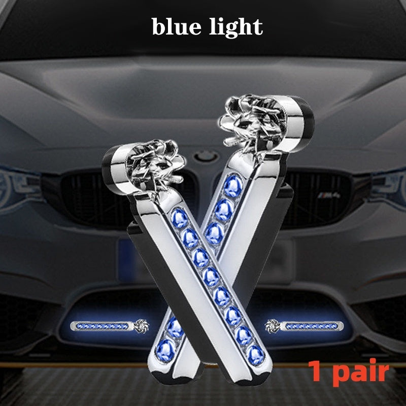 Flag Village Auto Tools 2Pcs No Need External Power Supply Wind Energy Day Light LED Car DRL Led Daytime Running Light Lamp Strip RGB Motorcycle Stying