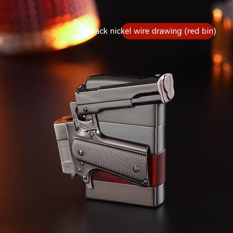 Flag Village Pistol Shape Metal Gas Lighters With Gift Box Packaging