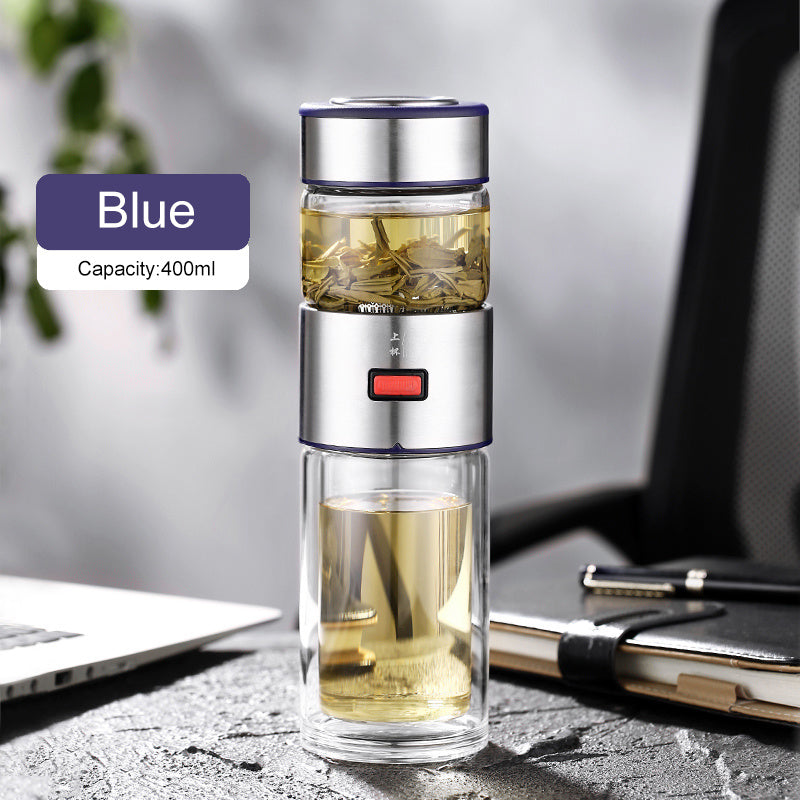 Flag Village Car Tea And Water Separation Glass Portable Gift Box Set