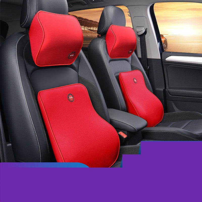 Flag Village Auto Tools Car Headrest Neck Protector Backrest Car Seat Pillow Lumbar Pillow Memory Foam
