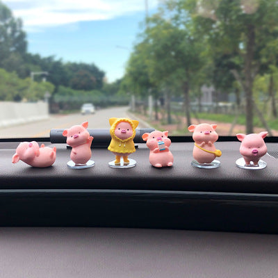 Flag Village Auto Tools Car Accessories Piggy Creative Cartoon Cute Car Decoration
