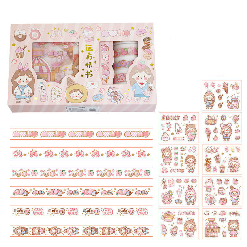 Flag Village Hand Account Sticker Tape Gift Box Set