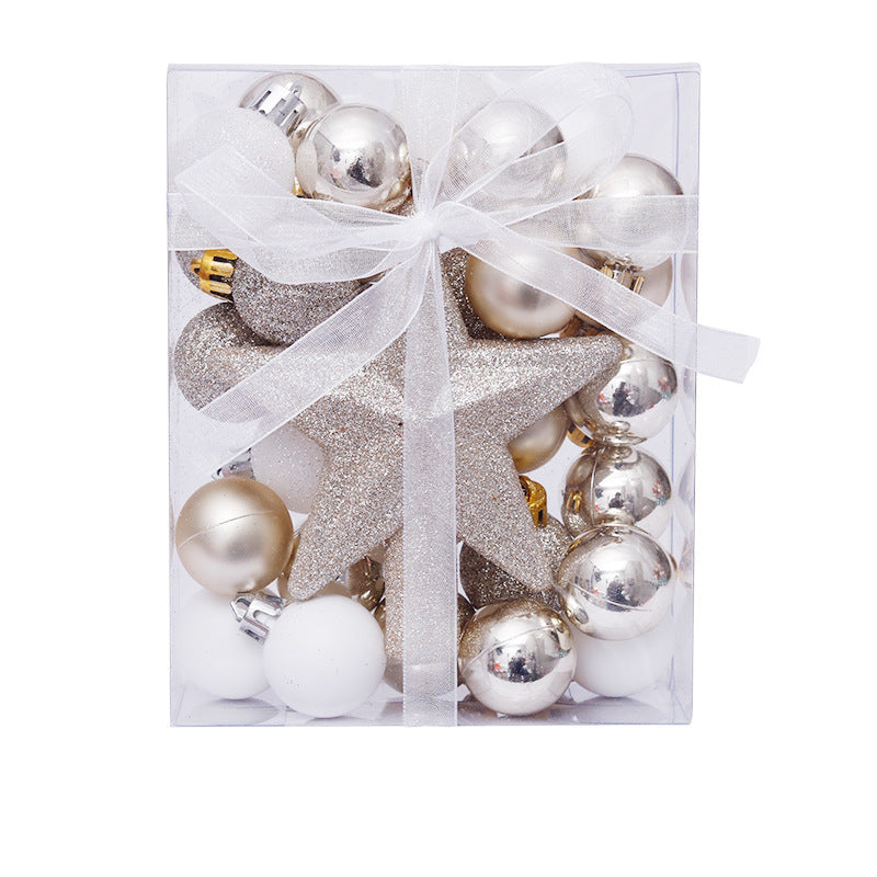 Flag Village Christmas Ball tree top Star Gift Box set
