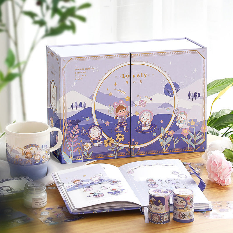 Flag Village This Set Gift Box Cute Girl Heart Luxury Handbook Cartoon