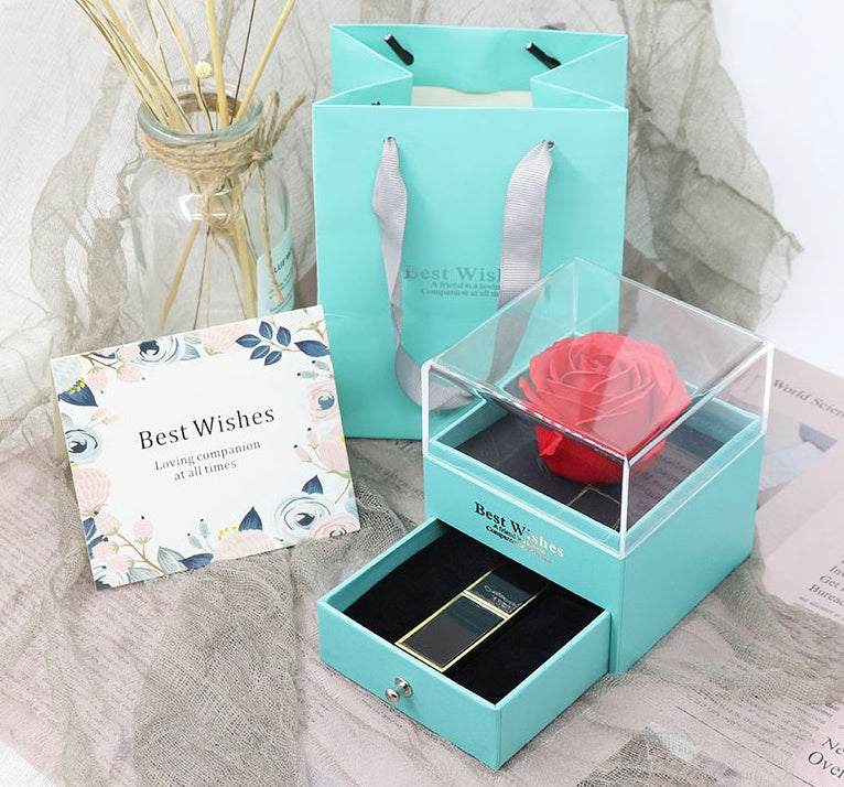 Flag Village Eternal flower gift box Earring Necklace Pendant box couple ring box