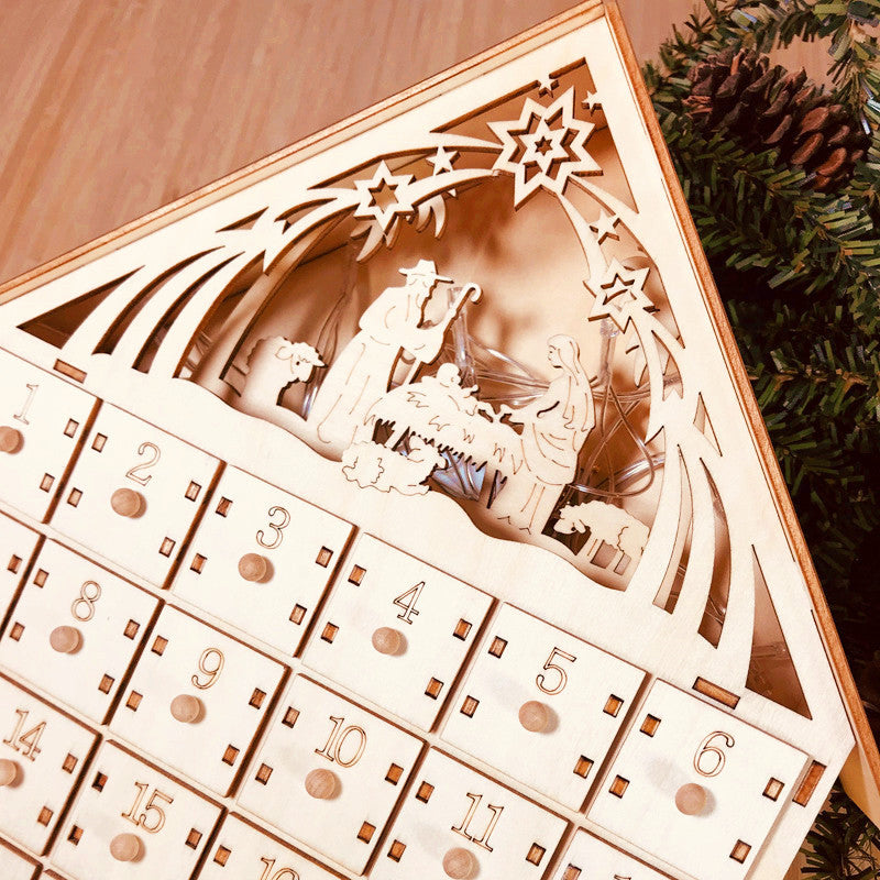 Flag Village DIY wooden calendar Christmas gift box