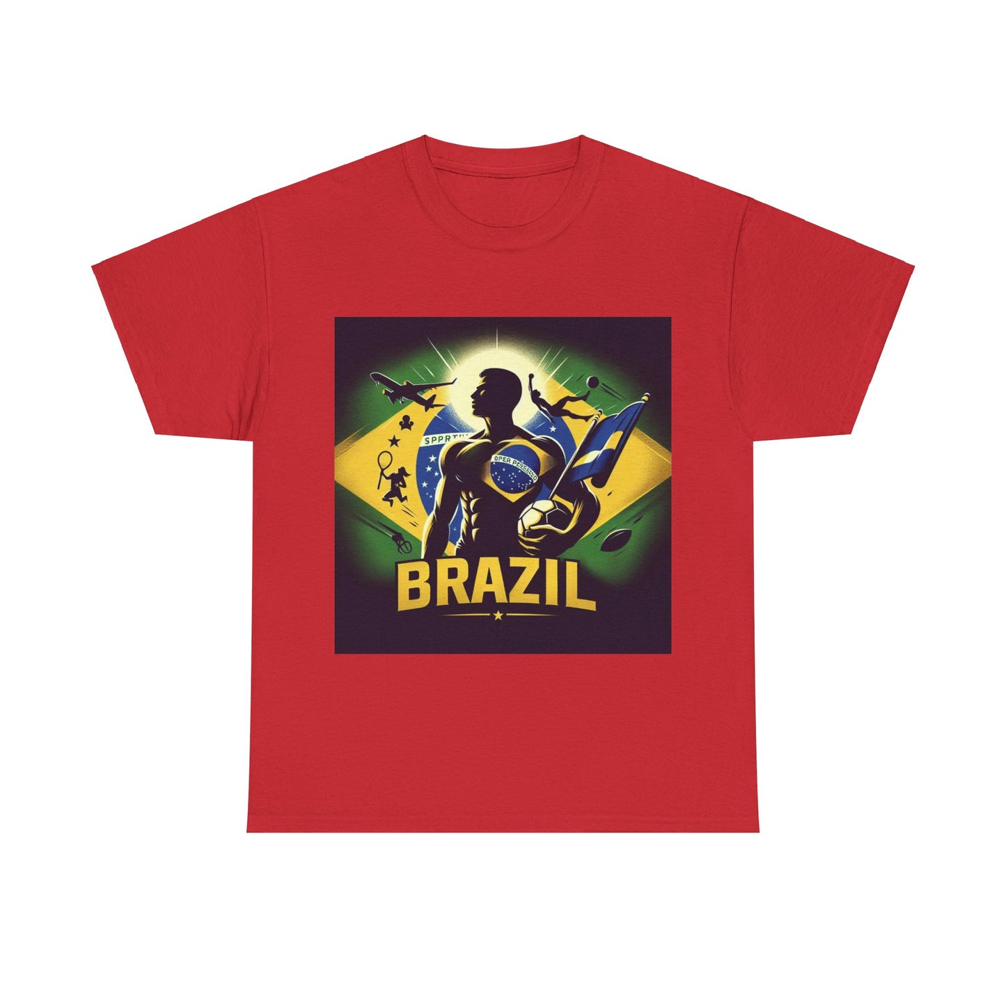 Flag Village Brazil Sporting Flag T-SHIRT Heavy Cotton Tee BRA0012
