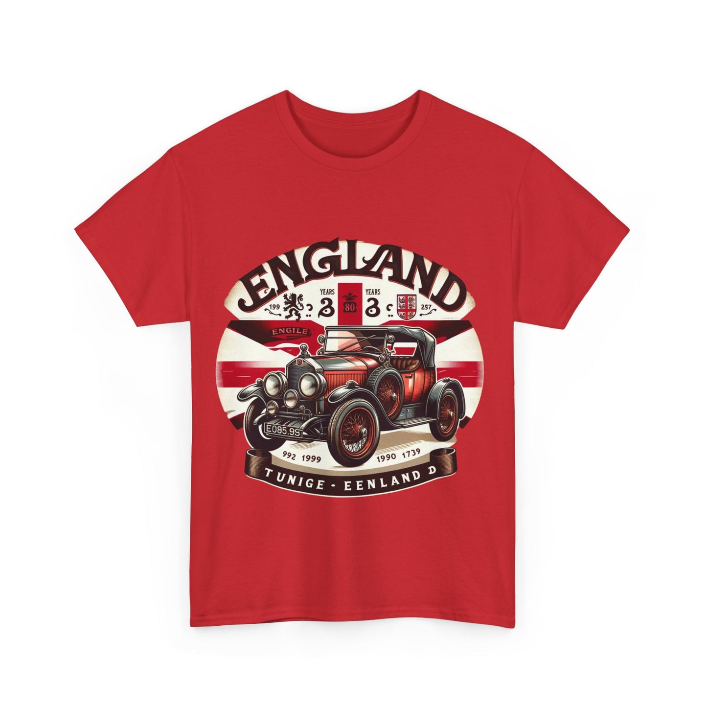 Flag Village UK Vintage Car Flag T-SHIRT Heavy Cotton Tee UK0023