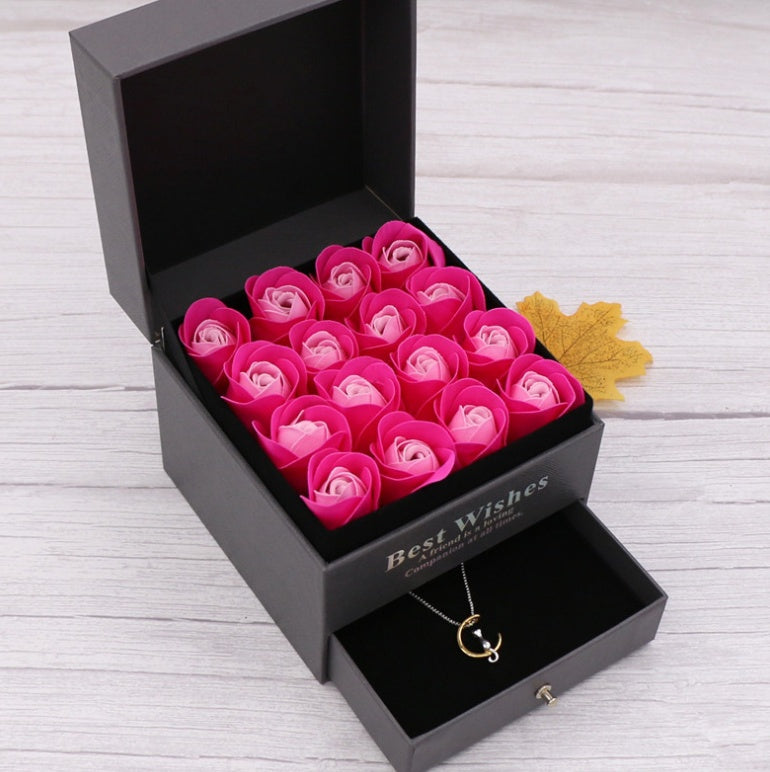 Flag Village Soap flower Valentine's Day gift double drawer box rose flower creative gift Christmas