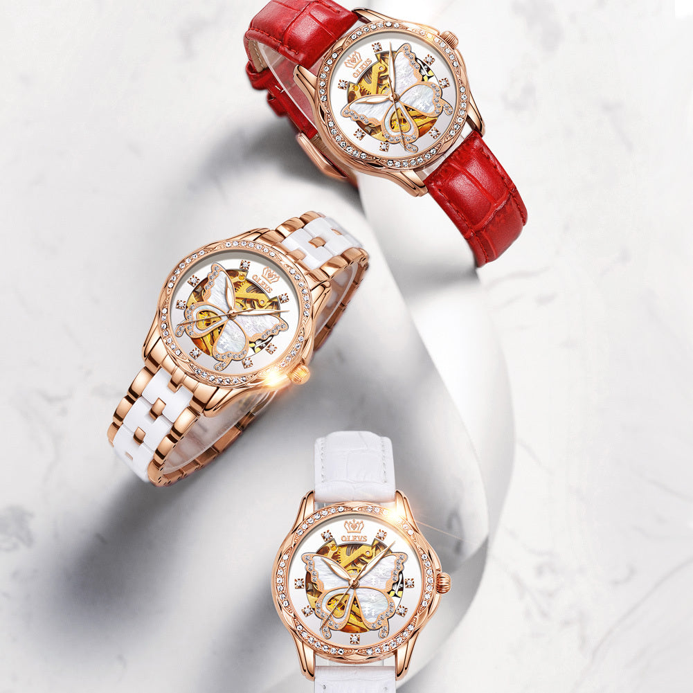 Flag Village Ladies Automatic Mechanical Watch Gift Box Set