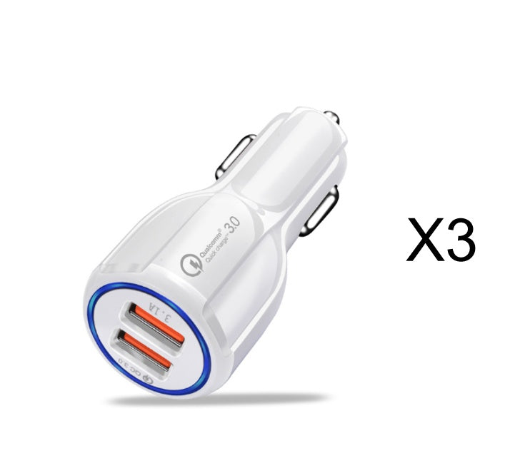 Flag Village Auto Tools Quick Charge 3.0 Car Charger For Mobile Phone Dual Usb Car Charger Qualcomm Qc 3.0 Fast Charging Adapter Mini Usb Car Charger