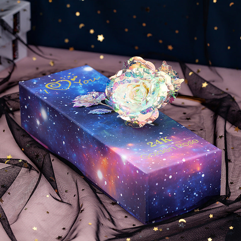 Flag Village Gold Rose Gold Foil Rose Luminous Color Gold Rose Activity Gifts