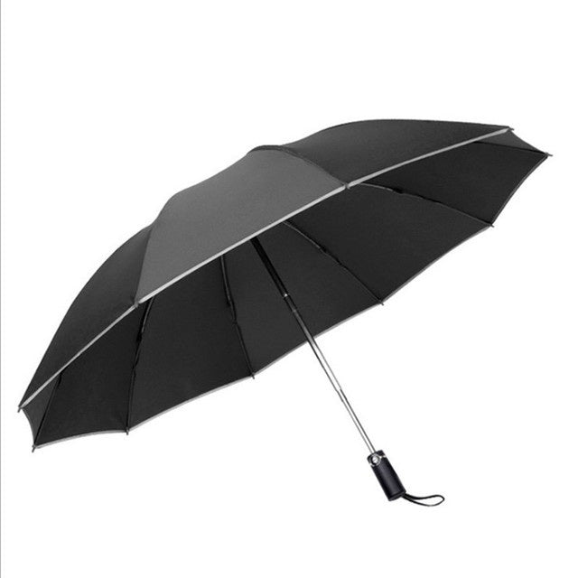 Flag Village Inverted Umbrella Travel Portable Windproof Folding Umbrella,10Ribs Auto Close Umbrella,Reflective Stripes For Night Safety