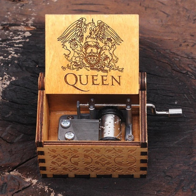 Flag Village Antique Carved Wooden Hand Crank Spirited Away Music Box Christmas Gift Birthday Gift Party Decoration