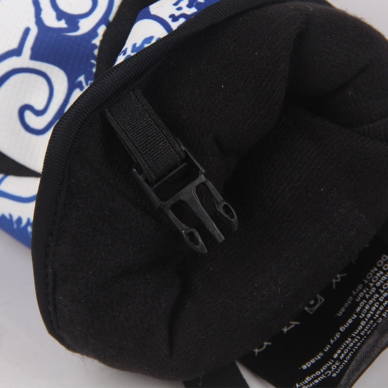Flag Village Ski gloves outdoor three-finger warm gloves