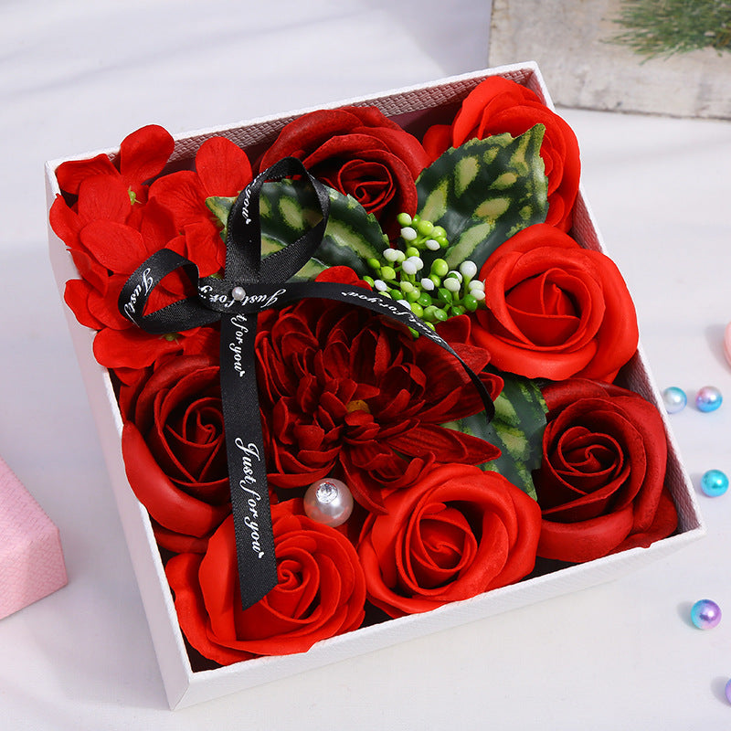 Flag Village Creative Mother's Day Rose Flower Gift Soap Flower Box