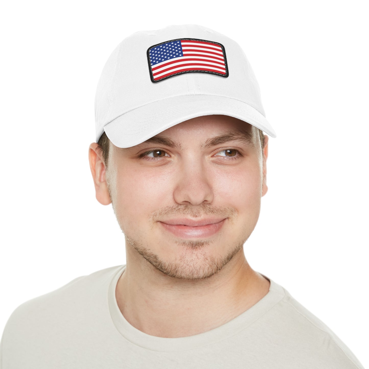 Flag Village United States Flag Hat Cap with Leather Patch