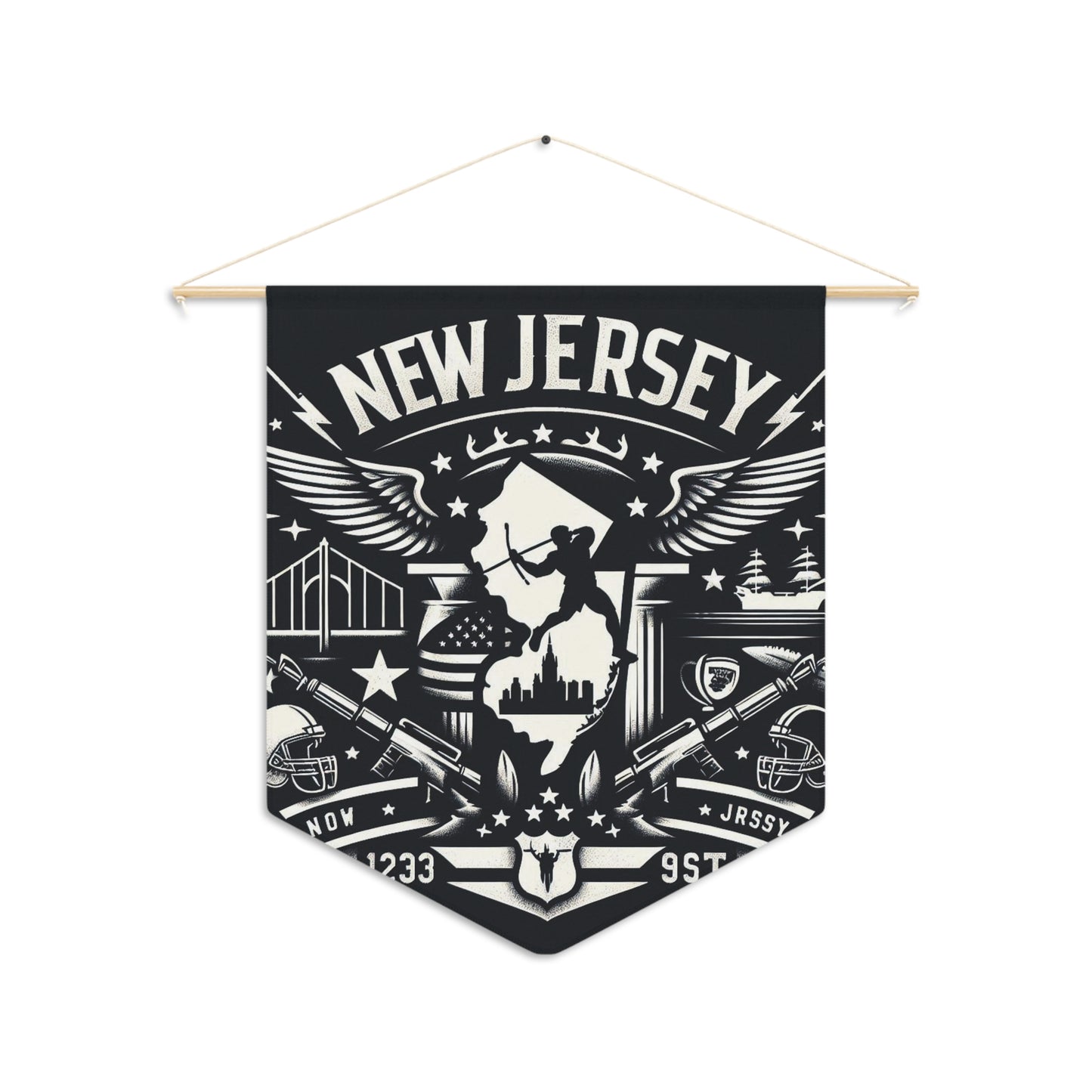 Flag Village New Jersey State Flag Pennant Sporting Home Wall decoration NJ0002