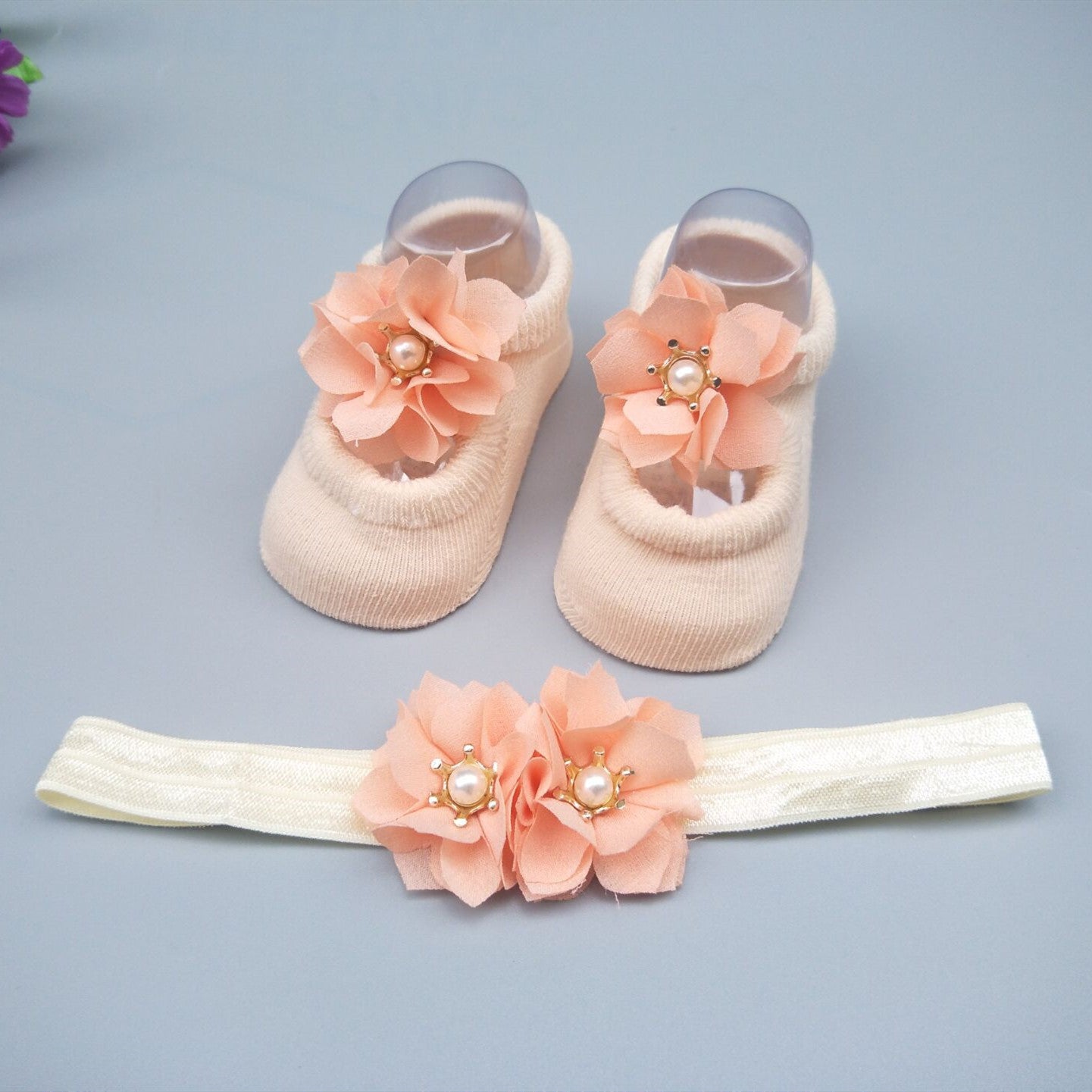 Flag Village New Baby Girl Socks Headband Gift Box