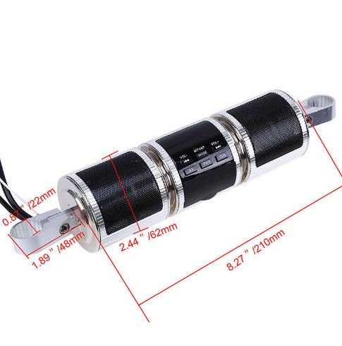 Flag Village Auto Tools Motorcycle Bluetooth Music Player MP3 Motorcycle Stereo Speaker FM Radio Adjustable LED Screen