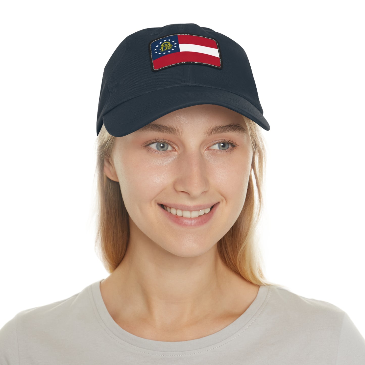 Flag Village USA Georgia State Flag Hat Cap with Leather Patch