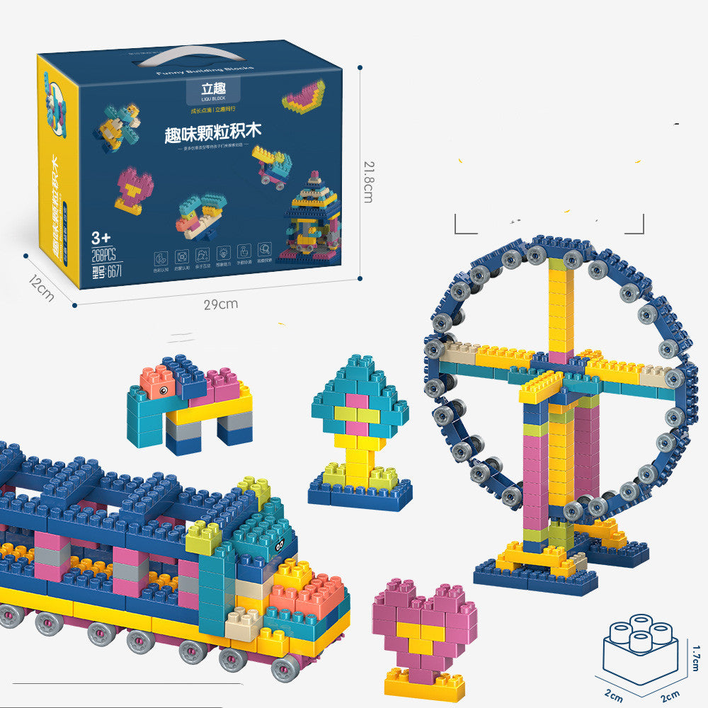 Flag Village Children's Building Blocks Plastic Assembled Educational Toys Portable Gift Box Set