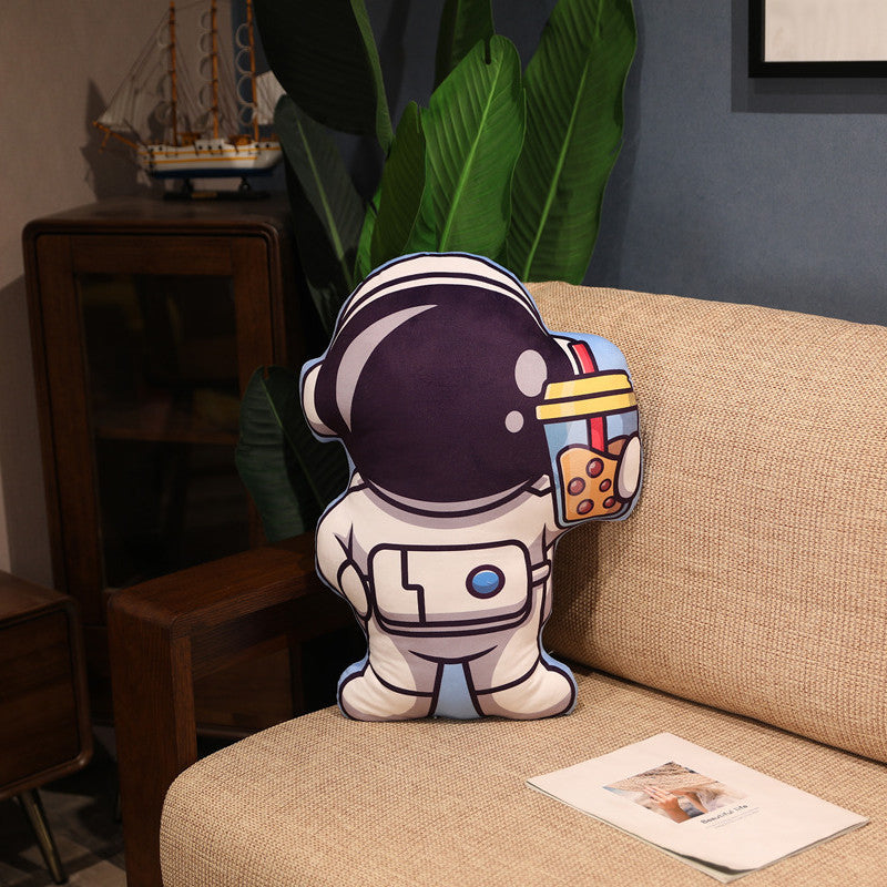 Flag Village Simulation Space Series Plush Pillow Toys Astronaut Spaceman Rocket Spacecraft Stuffed Doll Nap Pillow Kids Birthday Gifts