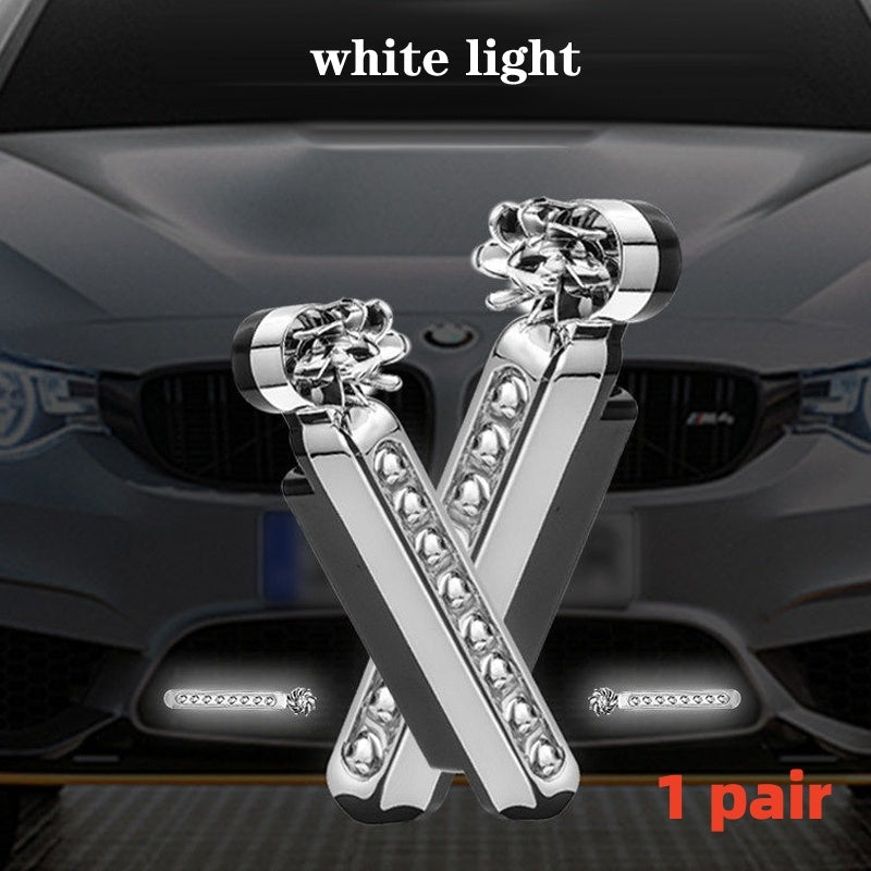Flag Village Auto Tools 2Pcs No Need External Power Supply Wind Energy Day Light LED Car DRL Led Daytime Running Light Lamp Strip RGB Motorcycle Stying