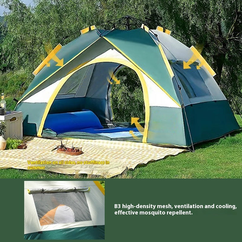 Flag Village Tent Outdoor Camping 3-4 People Automatic Quickly Open
