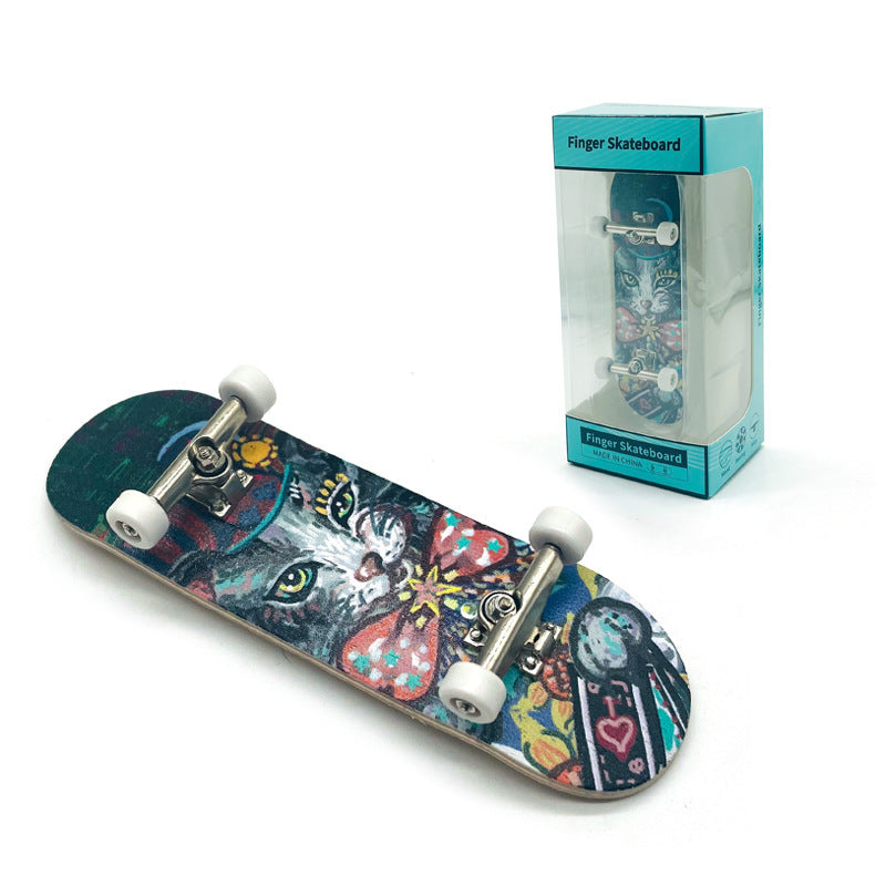 Flag Village Professional Finger Skateboards DIY Toys Skate Park Tech Parts Deck Stunt Metal Bracket Bearing Wheel Tabletop Toys Gifts