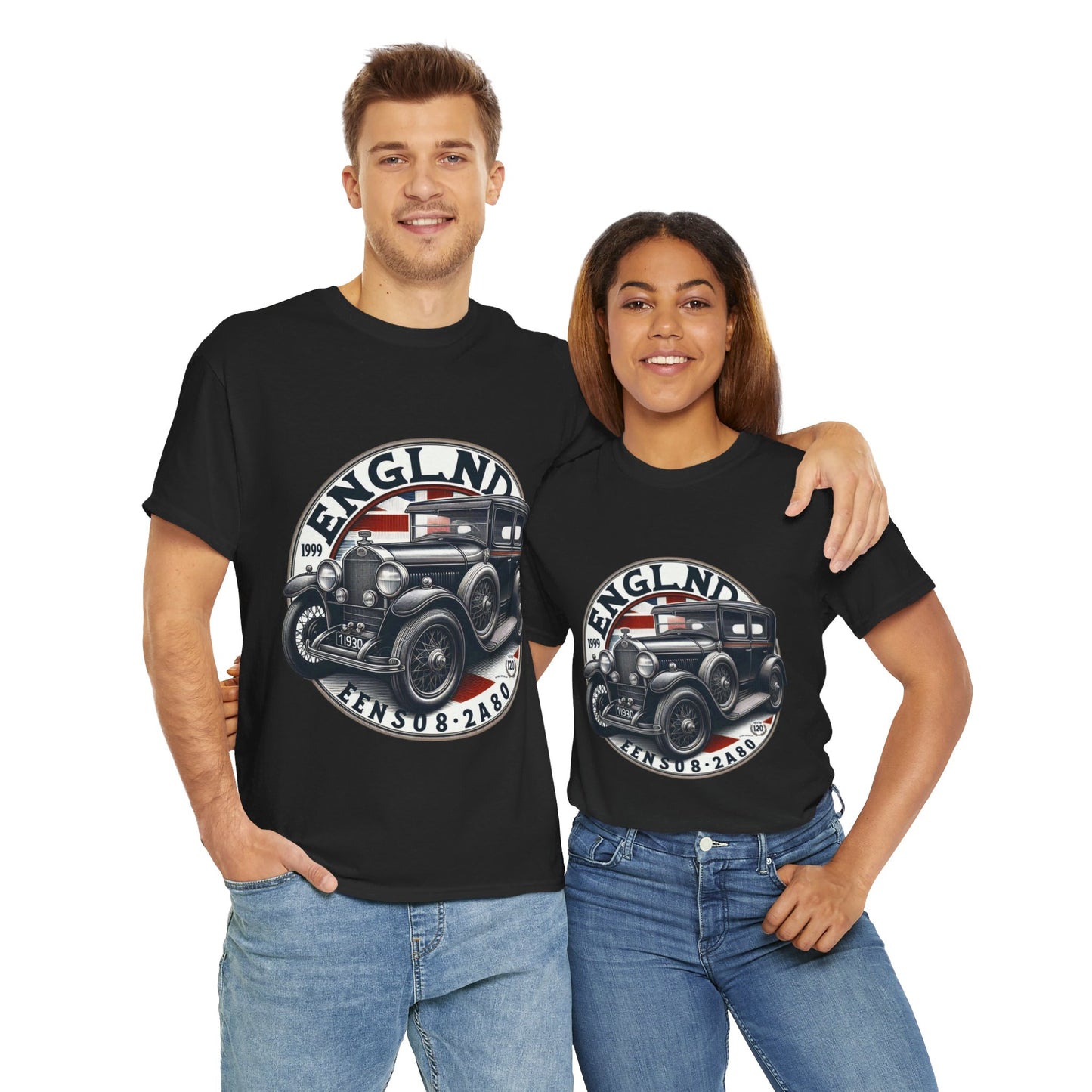 Flag Village UK Vintage Car Flag T-SHIRT Heavy Cotton Tee UK0017