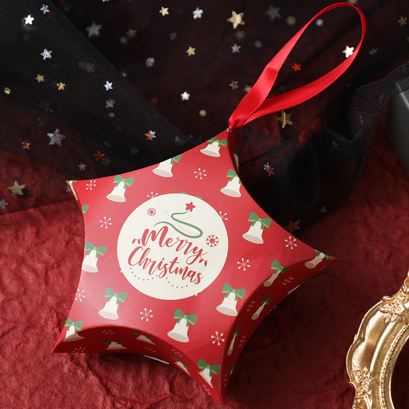 Flag Village Christmas Gift Boxes Santa Claus Candy Box Star Shape Merry Christmas Boxes Bags for Home New Year Xmas Decor Kids Gifts