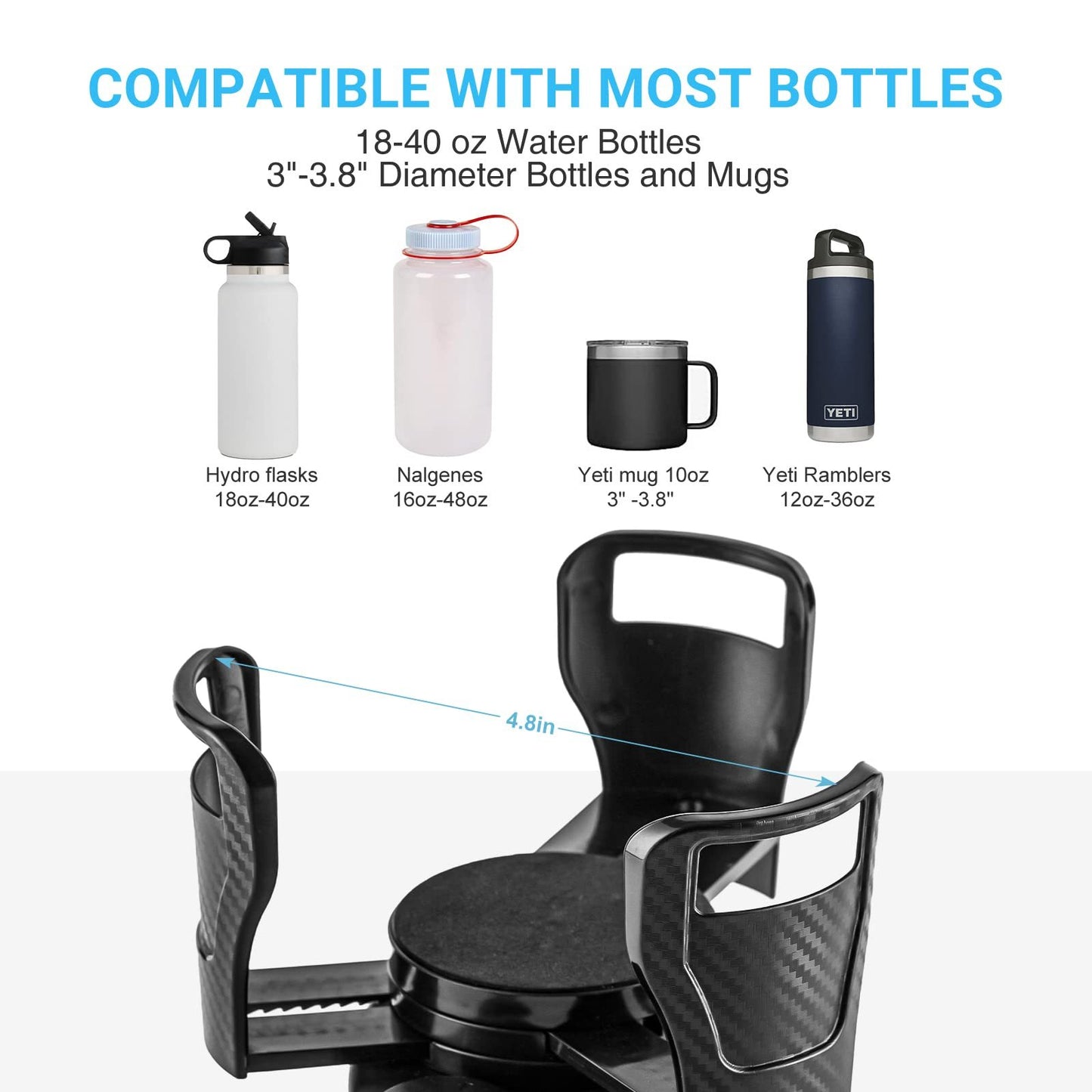 Flag Village Auto Tools Car Drinking Bottle Holder 360 Degrees Rotatable Water Cup Holder Sunglasses Phone Organizer Storage Car Interior Accessories