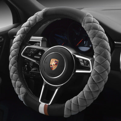 Flag Village Auto Tools Universal Car Steering Wheel Cover Winter Decoration Cute 38cm Plush Footprint Auto Automobile Vehicle Steering Wheel Protector