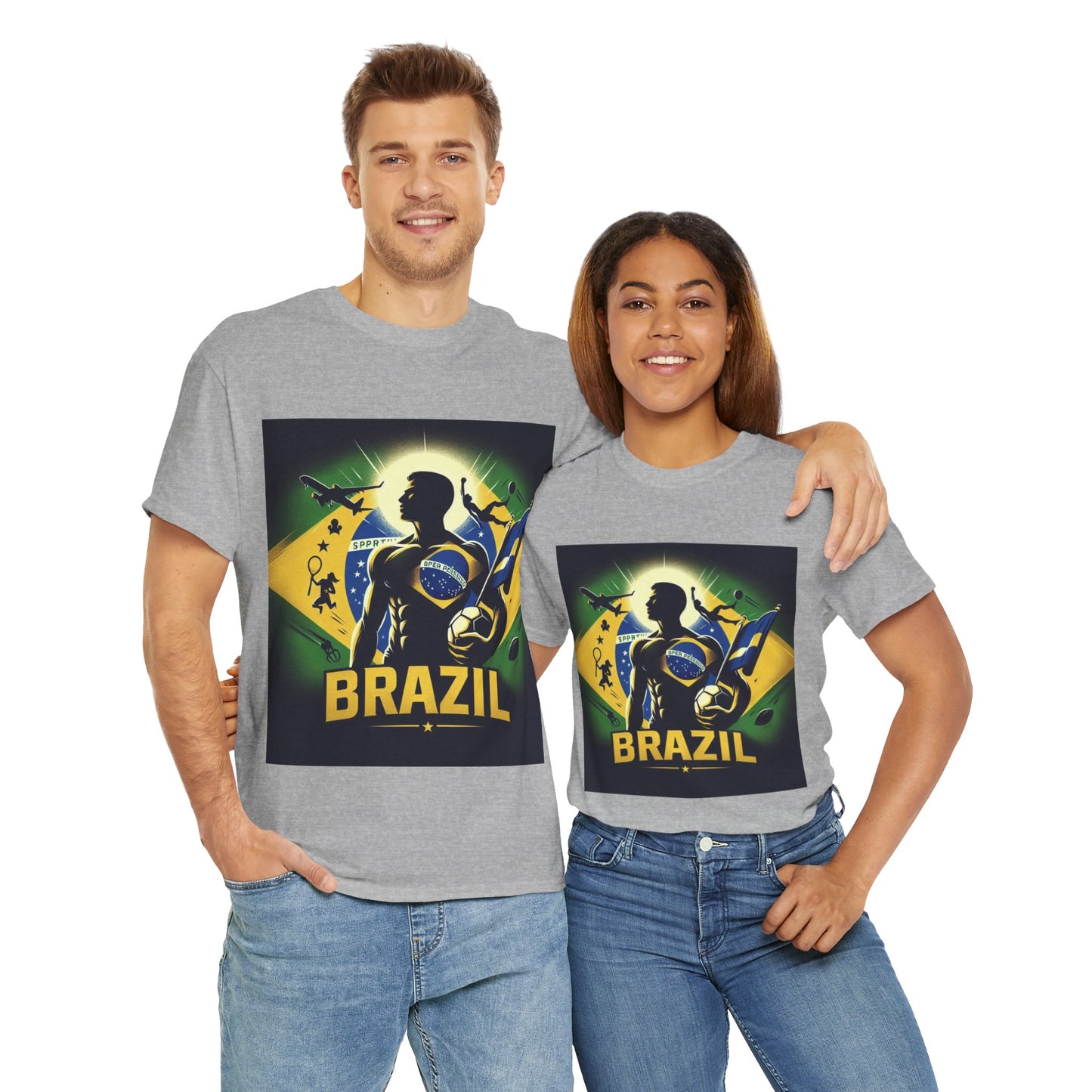 Flag Village Brazil Sporting Flag T-SHIRT Heavy Cotton Tee BRA0012