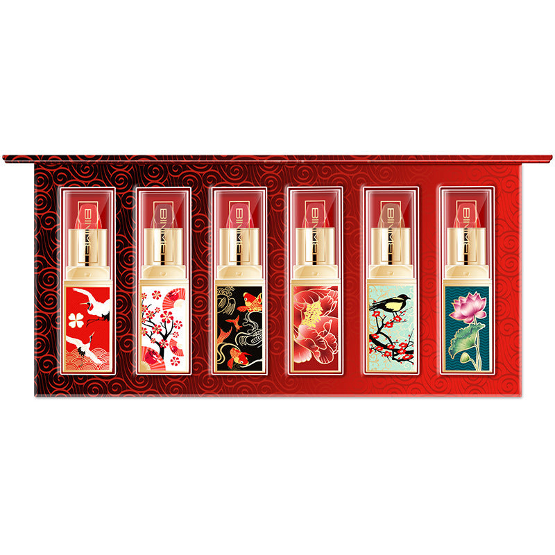 Flag Village Chinese Style Lipstick Gift Set Box Lasting Moisturizing Nourishing