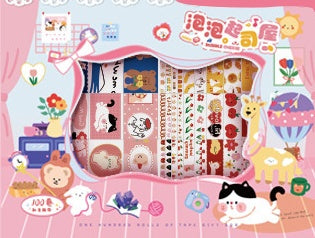 Flag Village Hundred Rolls Of Tape Gift Box Set Cute And Paper Hand Account