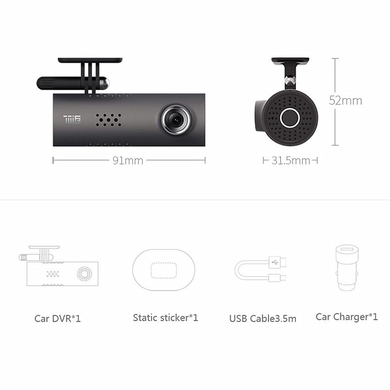 Flag Village Auto Tools Car Dash Smart WiFi DVR 130 Degree Wireless Cam 1080P FHD Night Version G-Sensor Driving Recorder