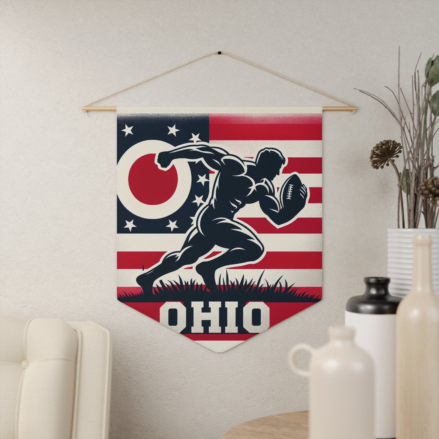 Flag Village Ohio State Flag Pennant Sporting Home Wall decoration OH0002