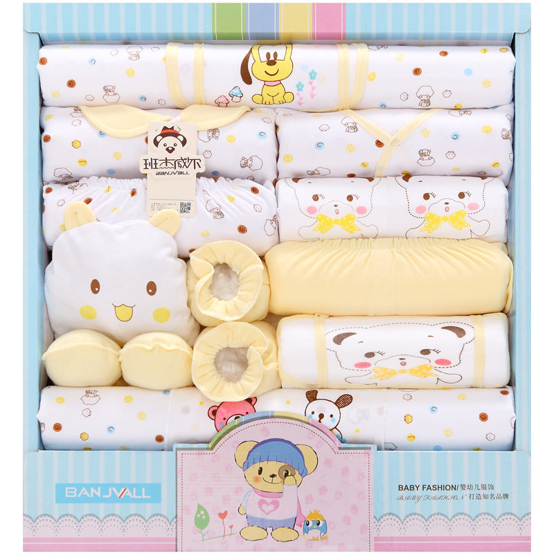 Flag Village 18-piece Cotton Newborn Gift Box Baby Clothes Set Newborn Baby Underwear Supplies