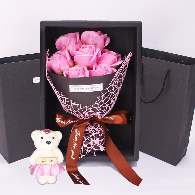 Flag Village 7 Rose Soap Bouquet Gift Box Birthday Gift