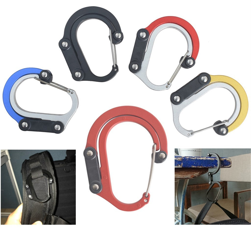 Flag Village Hybrid Gear Clip - Carabiner Rotating Hook Clip Non-Locking Strong Clips For Camping Fishing Hiking Travel Backpack Out