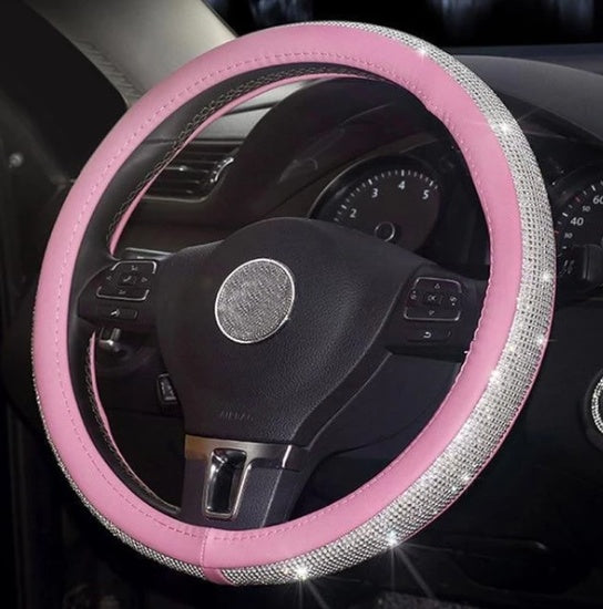 Flag Village Auto Tools Car steering wheel handle set Four seasons universal really cute feminine cartoon leather anti-slip handle