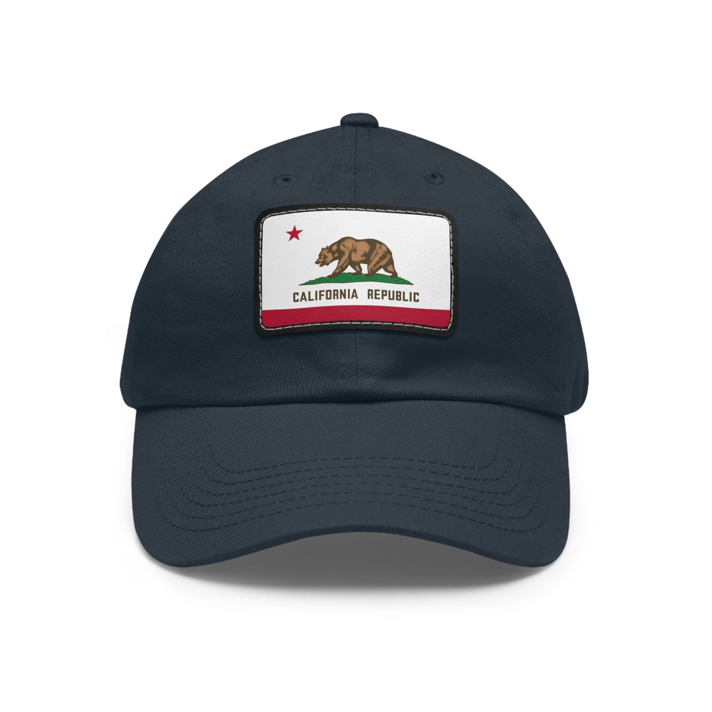 Flag Village USA California State Flag Hat Cap with Leather Patch