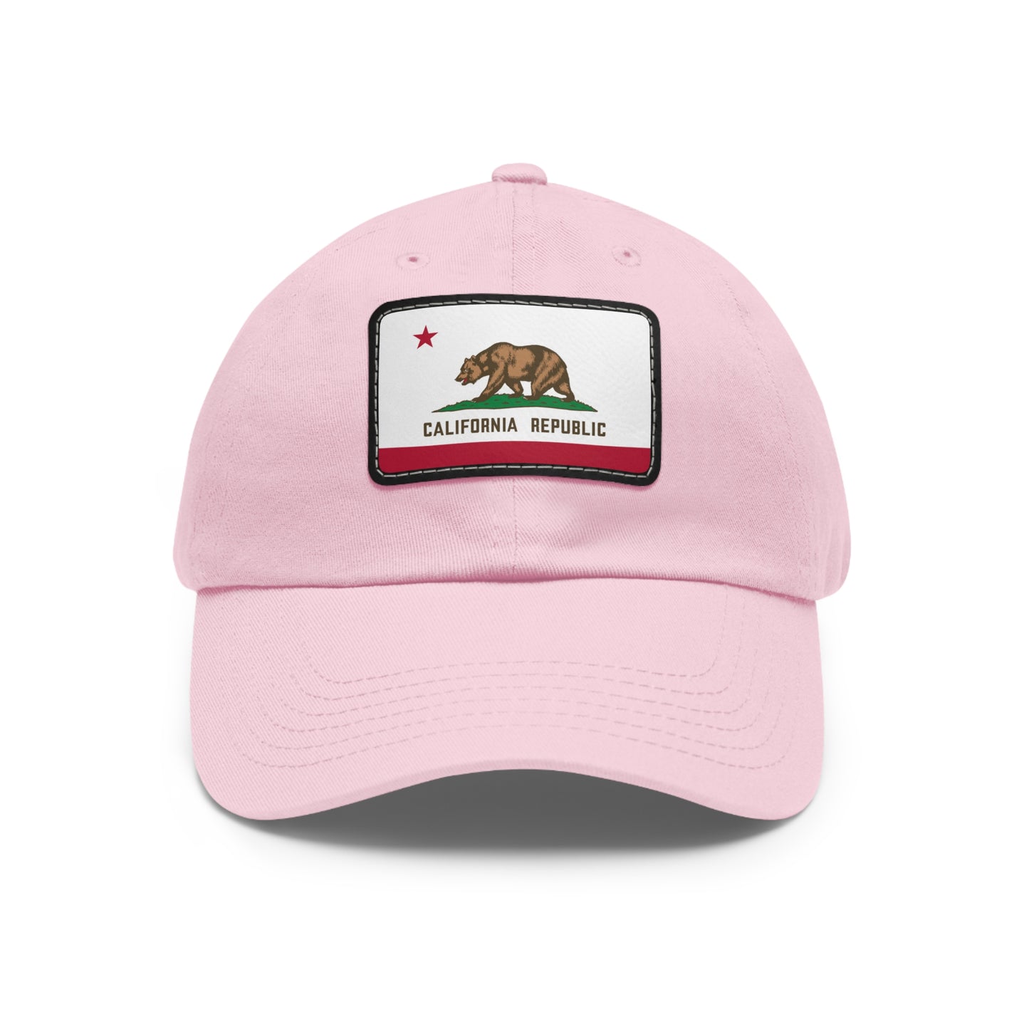 Flag Village USA California State Flag Hat Cap with Leather Patch