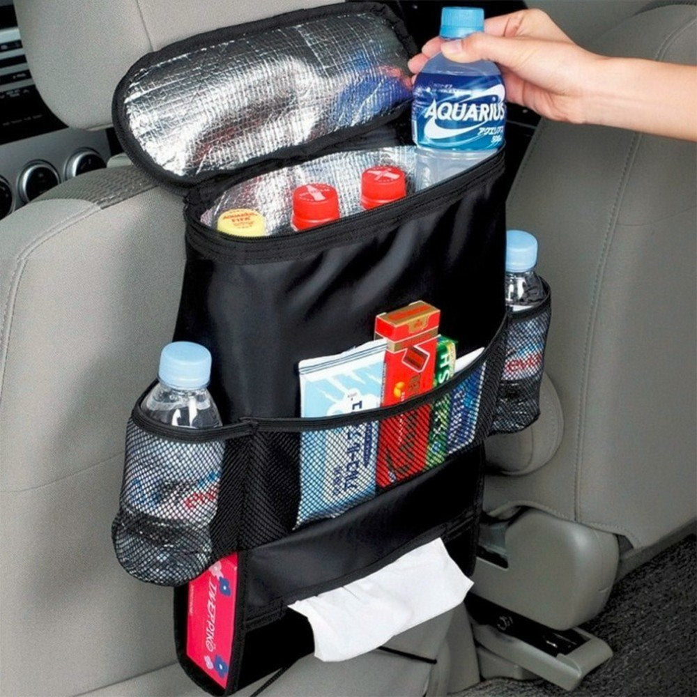 Flag Village Auto Tools Universal Car Auto Seat Back Auto Car Seat Organizer Multi-Pocket Storage Bag Organizer Holder Travel Hanger