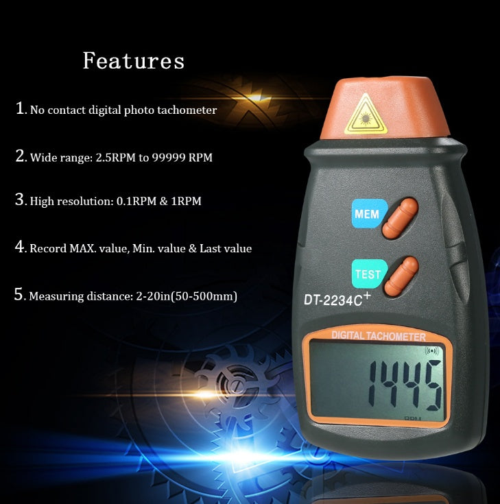 Flag Village Auto Tools Digital Tachometer